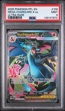 2025 Pokémon Phantasmal Flames #109 Mega Charizard X ex Ultra Rare – PSA 9